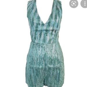 NWT Ark & Co Mint Green Metallic Romper